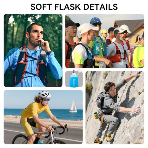 500ml Soft Flask Soft Water Bottle for Running, Hiking, Cycling and Climbing - Blue - color: 500ml, blue