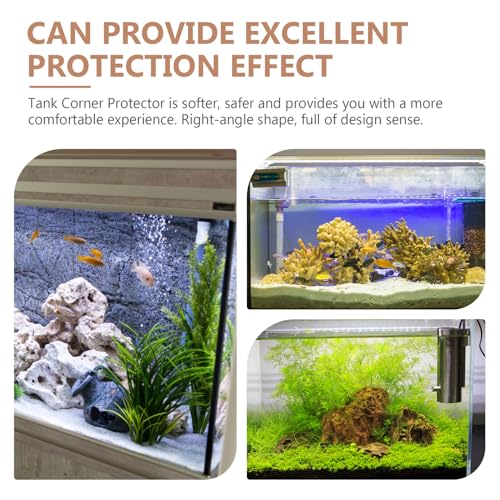 6pcs Brown Silicone Fish Tank Corner Guards Anti Collision Bumpers for Aquarium and Pet Carrier Safety Edge Protectors Medium Size