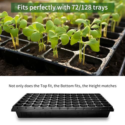 RooTrimmer Growing Trays, 1020 Plant Nursery Trays Heavy Duty Seed Starter Flat Seedling Tray for 72/128 Cell Plug Tray Transplant Growing Microgreens (21"×11", 10 Pack, 1.6" Deep, Without Holes)