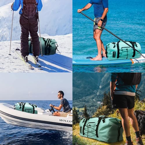 80L Dry Bag Large Waterproof Bag Roll-Top Heavy Duty Fishing Duffel Bag with Durable Straps & Handles for Kayaking Paddle boarding Boating Rafting Fishing - color: Lake Blue