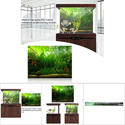 AYNEFY Aquarium Fish Background Poster, Water Grass Aquarium Background Poster PVC Adhesive Background Sticker Wallpaper Poster Aquarium Backdrop Decor (#2) - size: #2