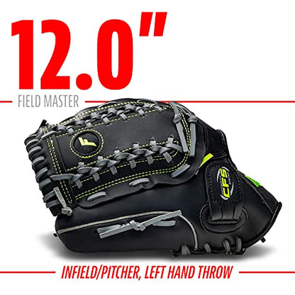 Franklin Sports Field Master Baseball Glove - color: Black, style: 12" - Trapeze Web