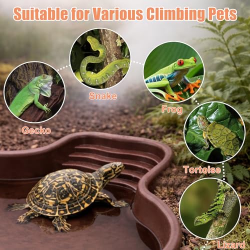 Large Reptile Water Dish with Non-Slip Bottom – Snake Water Bowl,Tortoise Habitat Accessories for Turtle,Gecko,Lizard,Bearded Dragon