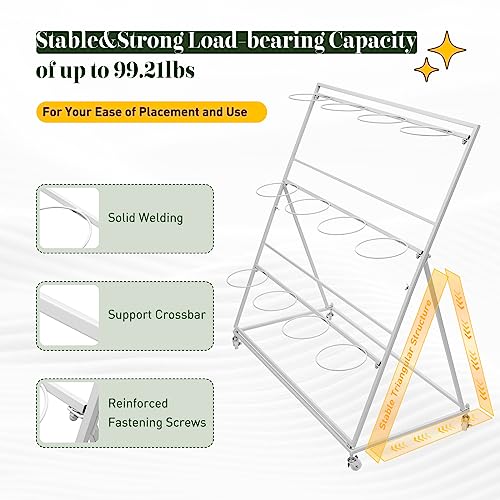 Flower Display Stand with 12 Buckets, 3 Layers Plant Shelf Display Holder for Cut Flowers, White - style: Round White