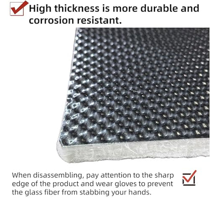 Exhaust Heat Shield Wrap - Aluminum Fiberglass Automotive Muffler Insulation Armor, 12"x24" Sheet for Exhaust Pipe, Motorcycle, Car Undercarriage, Fuel Tank & Firewall - size: 12 Inch x 24 Inch