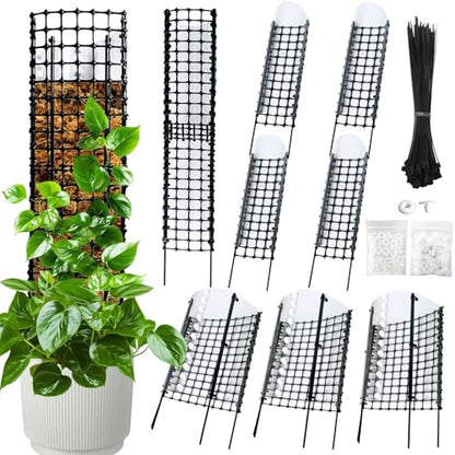 Expandable D Shaped Moss Pole, Customizable Width Moss Pole Monstera Plant Support, Stack up to 47 inches in Height, Widen to Any Size, DIY Thickened Transparent Plant Support for Climbing Plants