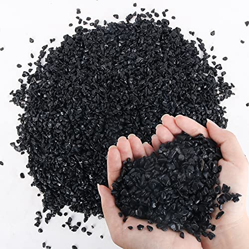 7lb Black Cactus Pea Gravel Rocks,1/4 Inch Pebbles for Indoor Plants, Natural Succulent Rock and River Rocks Decorative for Aquariums, Vases, Outdoor Gardening, Top Dressing for Potted Plants - color: Black Galaxy, size: 7LB