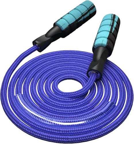 Jump Rope Cotton Adjustable Skipping Weighted jumprope for Women, Adult and Children Athletic Fitness Exercise Jumping Rope - color: Blue, size: 1pcs