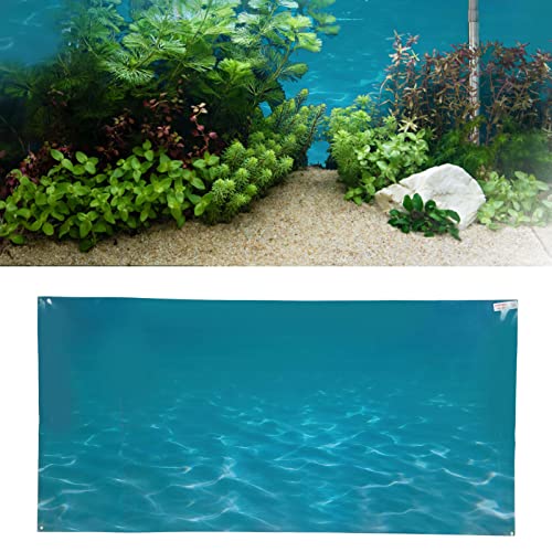 Aquarium Poster, Underwater Paper Cling Sticker with Sea Water Pattern Aquarium Wallpaper Background Decoration Picture PVC Adhesive Poster (61 * 30CM)
