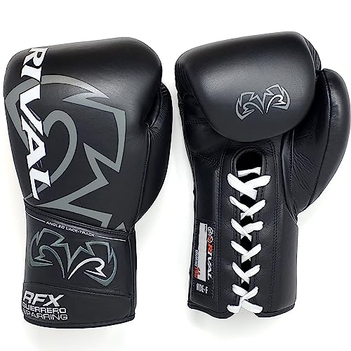 RIVAL Boxing RFX-Guerrero HDEF Lace-Up Sparring Gloves, Unique Multi-Layered Foam and Laminated with a High-Density EVA - color: Black, size: 20 oz.