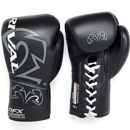 RIVAL Boxing RFX-Guerrero HDEF Lace-Up Sparring Gloves, Unique Multi-Layered Foam and Laminated with a High-Density EVA - color: Black, size: 20 oz.