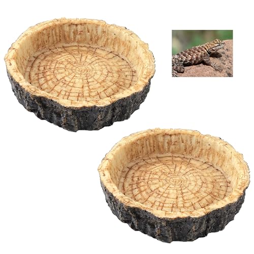 Reptile Bowls,Reptile Water Dish Reptile Water Bowl Reptile Accessories Snake Water Bowl for Small Reptiles, Lizard & Snake - Practical Reptile Accessory for Feeding and Hydration