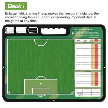 Coach Board Premium Tactical Clipboard Two Sides with Full & Half Court Dry Erase Marker Board for Basketball, Baseball, Soccer, Football, Hockey - color: Hand Held-Soccer Board