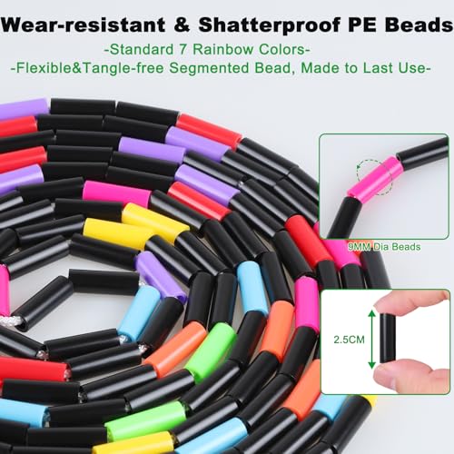 Fezog 16.5FT Weighted Double Dutch Jump Ropes for Adults 2-PACK - color: Black-2Pcs