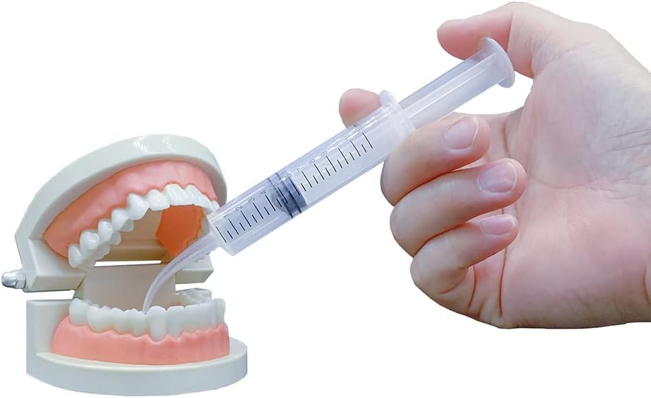 Wisdom Teeth Syringes, 50 Pack Irrigation Dental Syringes with Measure Scale & Curved Tip for Dental Care Liquid Oral Tonsil Stone - size: 50 Pack
