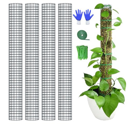 4 Pack Metal Moss Pole, 40" Moss Poles for Plants Monstera, Stackable Sphagnum Moss Pole for Plants Work with Sphagnum Moss(4 Pack 40") - color: 4 Pack 40"