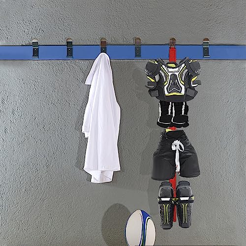 Hockey Hanger Portable Hanging Dryig Rack Hockey Gifts for Home and Outdoor Using in Ice Hockey Skating Football Camping Fishing 5 Hooks (Red) - color: Red