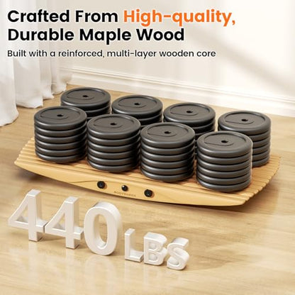 360° Wobble Balance Board for Standing Desk，Anti-Fatigue Rocker Board to Improve Focus, Burn Calories & Simulate Surfing & Skateboarding at Home or Office，Also Foot Strengthener & Stretcher for Plantar Fasciitis Relief.