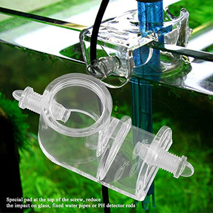 Acrylic Aquarium Pipe Clamp Fish Tube Holder Hose Clip for 22mm Dia Water Pipe