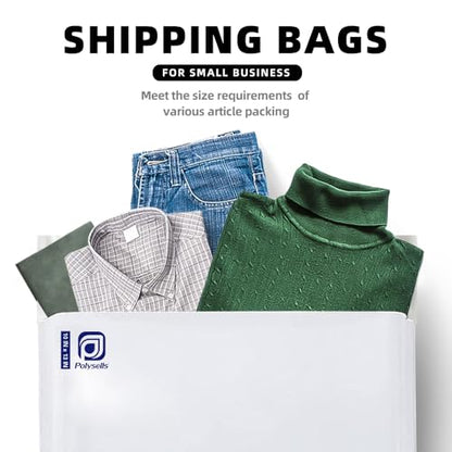 POLYSELLS 200 pcs 10x13 Inches White (Silver) Poly Mailers Shipping Envelopes, Strong Adhesive Sealing, Waterproof, and Tear-resistant Postal Mailing Bags for Small Business, Clothes - size: 10"x13" 200 PCS