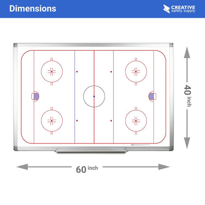Hockey Playboard Whiteboard - 60" x 40" - size: 60" x 40"