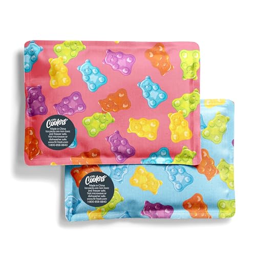 Fit & Fresh Cool Coolers Soft Ice Packs for Lunch Bags & Coolers, 2pk | Long-Lasting, Reusable Ice Packs, Flexible, BPA-Free, Freezer Packs for Lunch Boxes, Work, School, Breastmilk & Travel - color: Gummy Bears (2 Pack), size: Standard
