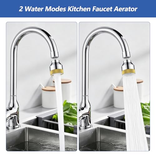 Faucet Sink Aerator/Extender/Sprayer/nozzle,Faucet Attachment Replacement for Bathroom&Kitchen, Anti-slip Swivel Aerator with 55/64" Threaded Adapter (Standard Silver) - color: Standard Silver