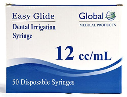Easy Glide Curved Tip Syringes 12/ml 12/cc , No Needle, Pack of 25