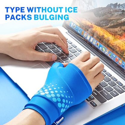 Thumb & Wrist Ice Pack Wrap, Long-Lasting Cold Compression for Pain Relief | Thickened Gel, Form Fit, Stays Cold Longer, Soft After Freezing, Full Wrap Cooling, Reusable Cold Hot Therapy, Easy On & Off - size: S/M, style: Blue