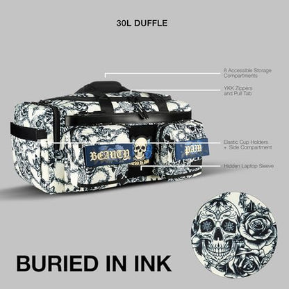 WOLFpak 30L Perfect Duffle Bag - Sports Tactical Gym Bag (Buried In Ink) | Laptop Pouch, MOLLE Compatible, Padded Straps, 1000D Waterproof Fabric, Dual Cup Holders, Military Grade - color: Buried In Ink