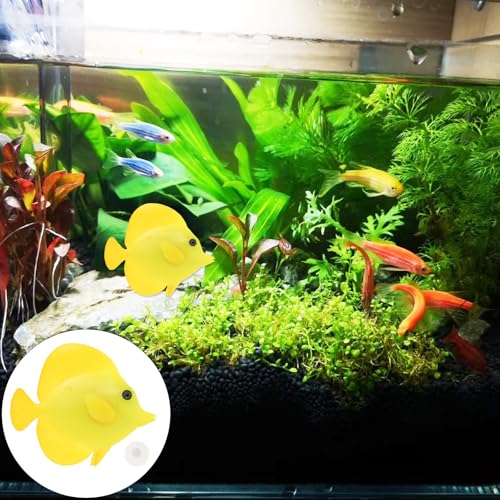 MERRYHAPY Luminous Aquarium Simulation Fish 3.14X2.75X0.39In Realistic Floating Tropical Fake Fish Decoration for Tank Landscaping and Aquarium Ornaments