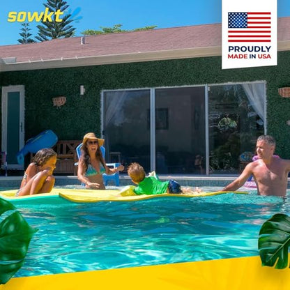 Premium Made in USA Lily Pad Floating Mat, 9x6 12x6 18x6 ft – Foam Floating Water Mat for Lake | Lilypad Float Swim Mat for Boat & Pool
