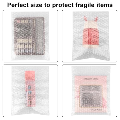 50Pack Self-Seal Bubble Out Bag Pouches 8 x 10 Inch Double Walled Self-Sealing Protective Bubble Pouches Wrap Cushioning Bags for Shipping, Packing, Moving