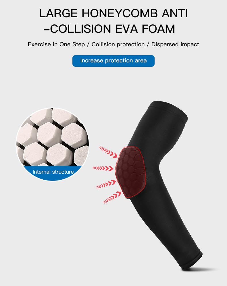 SUJAYU Elbow Compression Sleeve Padded Elbow Sleeve Volleyball Elbow Pads, Basketball Arm sleeve Football Arm Sleeve - color: White, size: Large