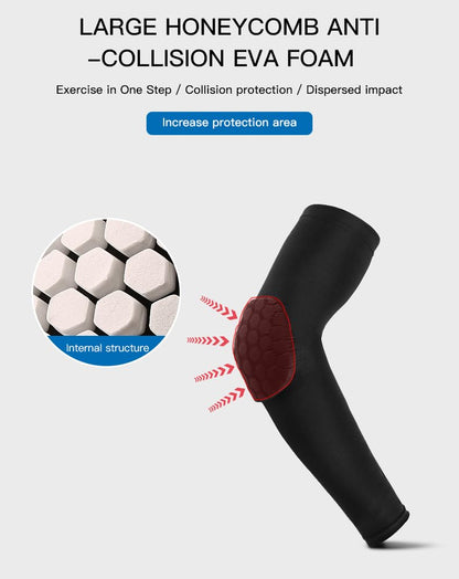 SUJAYU Elbow Compression Sleeve Padded Elbow Sleeve Volleyball Elbow Pads, Basketball Arm sleeve Football Arm Sleeve - color: White, size: Large