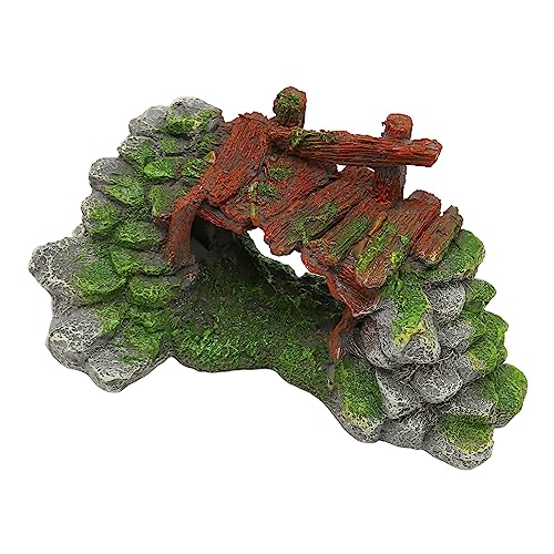 Fish Tank Arch Bridge Decoration Resin Hand Painted Space Saving Aquarium Decor for Fresh Salt Water Fish Tank 18x10x9cm