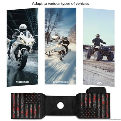 American Flag Camo ATV Tank Bag 4-Wheelers Saddle Bag Waterproof Motorcycle Bag UTV Hanging Storage Bag Compatible with Sportsman Scrambler Honda Rancher FourTrax Grizzly