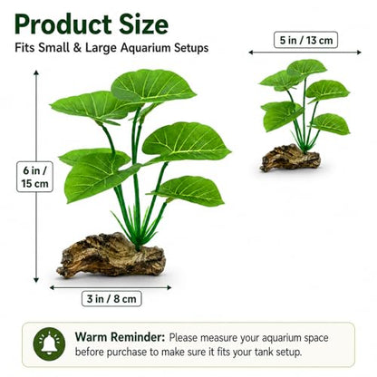 Aquarium Plants Betta Fish Tanks Decor 6-in Soft Aquarium Decorations Silk Fish Tanks Plants Fish Tank Decorations Accessories Goldfish Bowl & Reptile Plants Driftwood