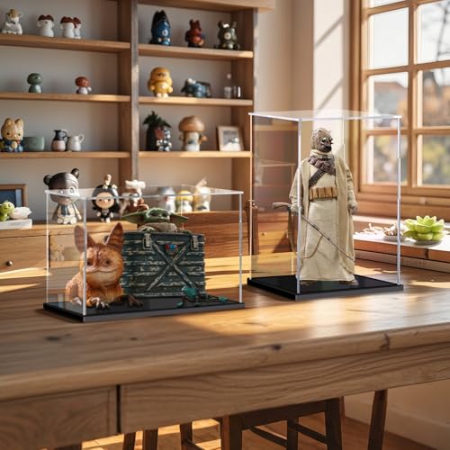 Acrylic Display Case for Lego Collectibles, Clear Box 5.9x5.9x5.9in - size: 5.9 x 5.9 x 5.9 inches