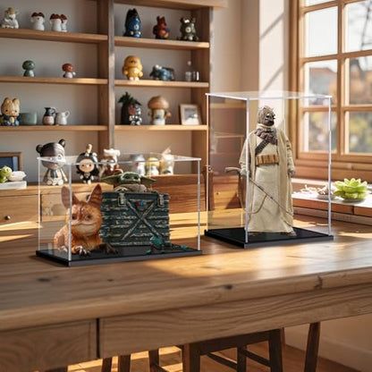 Acrylic Display Case for Lego Collectibles, Clear Box 5.9x5.9x5.9in - size: 5.9 x 5.9 x 5.9 inches