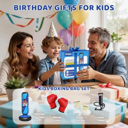 64 Inch Punching Bag for Kids, Kids Punching Bag with Gloves and Pump