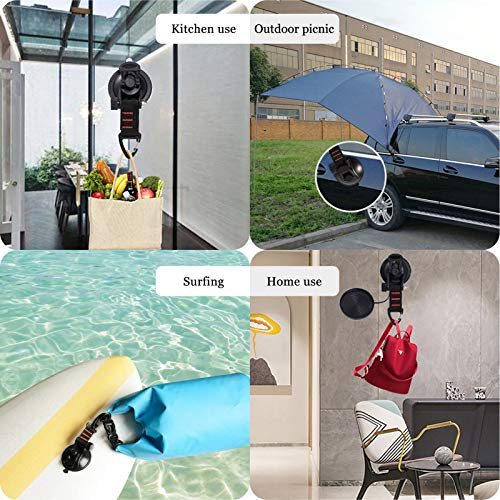Suction Cups Hooks 8 pcs Car Camping Essentials Heavy Duty Tie Down Suction Cup Camper Accessories with Securing Hook Strong Power for Car Awning Boat SUV Tent Trap Window Glass.(8 pcs)