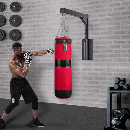 SELEWARE Wall Mount Heavy Bag Hanger Heavy Duty Punching Bag Hanger - color: 17" with Adjustable Angle & Height