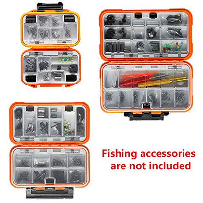 Waterproof Fishing Lure Box Spoon Hooks Baits Storage Tackle Box Containers for Casting Fishing Fly Fishing,Large/Medium/Small Lure Case