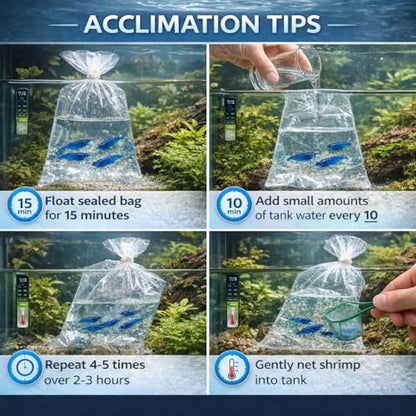 20 Blue Dream Supreme Gene Shrimps Live Freshwater Shrimp Aquarium Neocaridina, Live Arrival Guarantee - color: Blue, size: 20