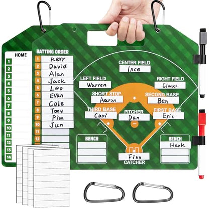 Magnetic Baseball Lineup Board for Dugout, Dry Erase Coach Lineup Board - style: Baseball Board