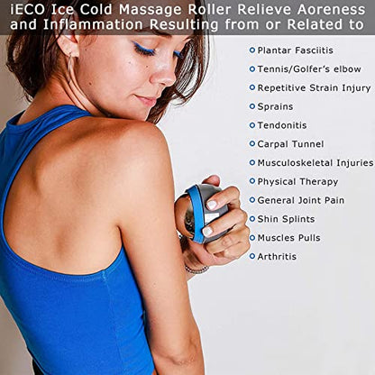 iECO Massage Ice Roller Ball Cold & Heat Therapy Plantar Fasciitis Roller - color: Gray & Blue
