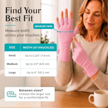 Vive Arthritis Gloves - Men, Women Rheumatoid Compression Hand Glove - color: Pink, size: X-Small