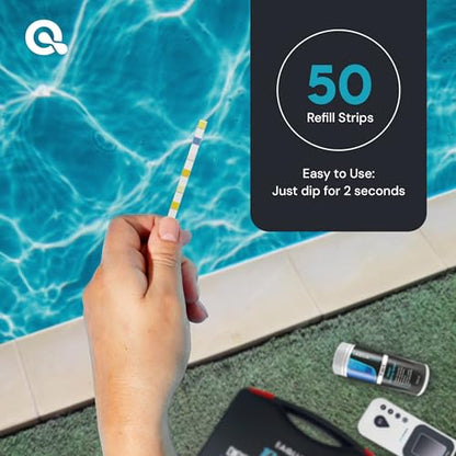 AquaDoc 7-in-1 Spa & Hot Tub Test Strips - 50 Pool Test Strips for pH, Chlorine, Hardness, Bromine, Cyanuric Acid, Alkalinity - size: 50 Test Strips