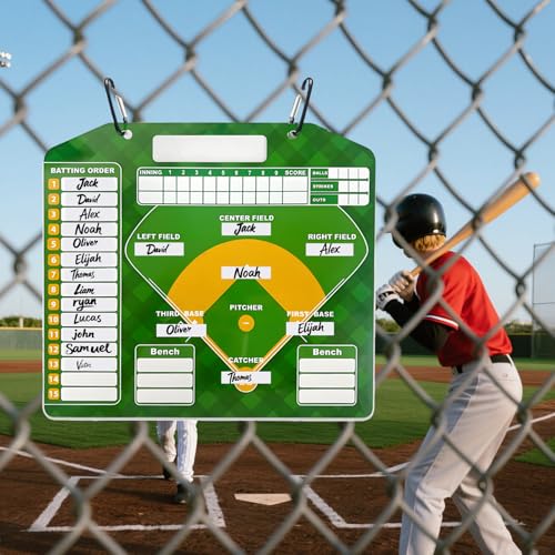 Magnetic Baseball Lineup Board for Coaches - Professional Dugout Clipboard with Dry Erase Whiteboard, 30 Magnets, 12 Tokens & Carry Case | Coaching Accessories for Baseball/Softball - style: With a handbag